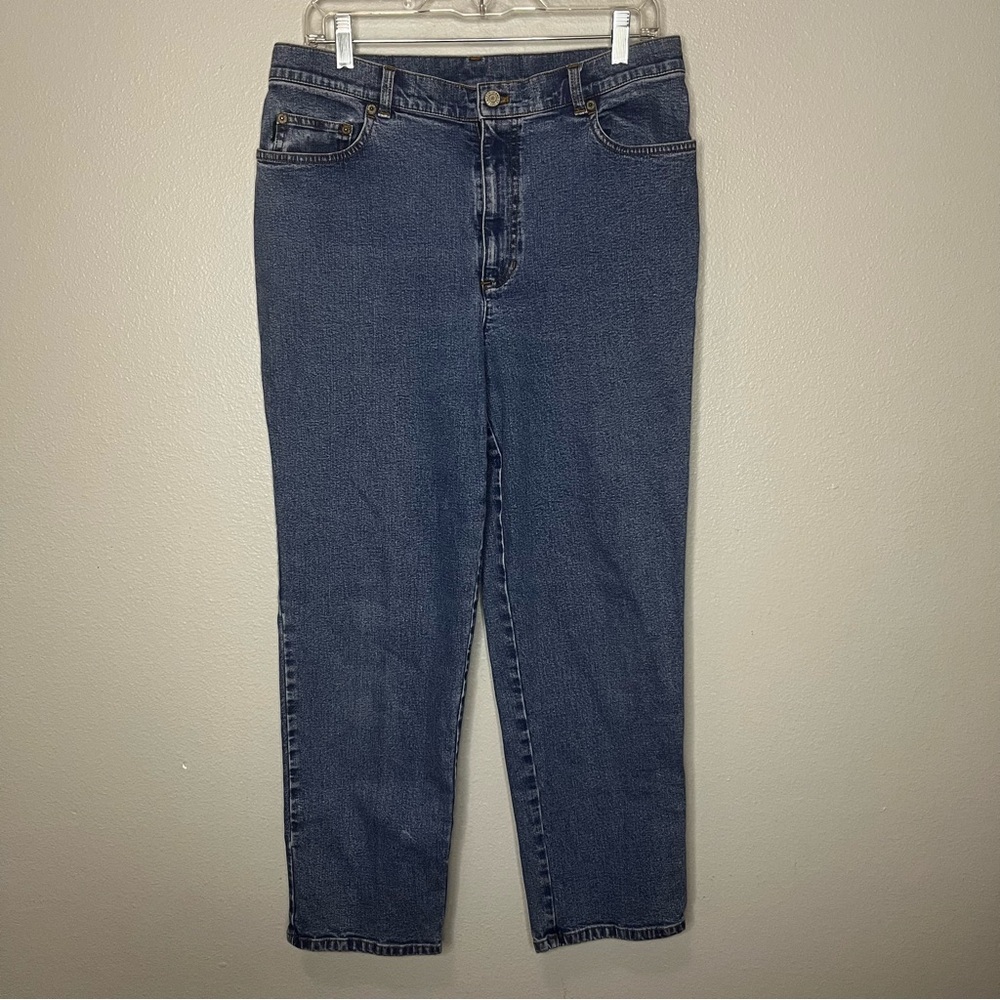 Lauren RL Jeans Co Denim Women 12 Blue Highrise Straight Leg Casual‎ Pockets